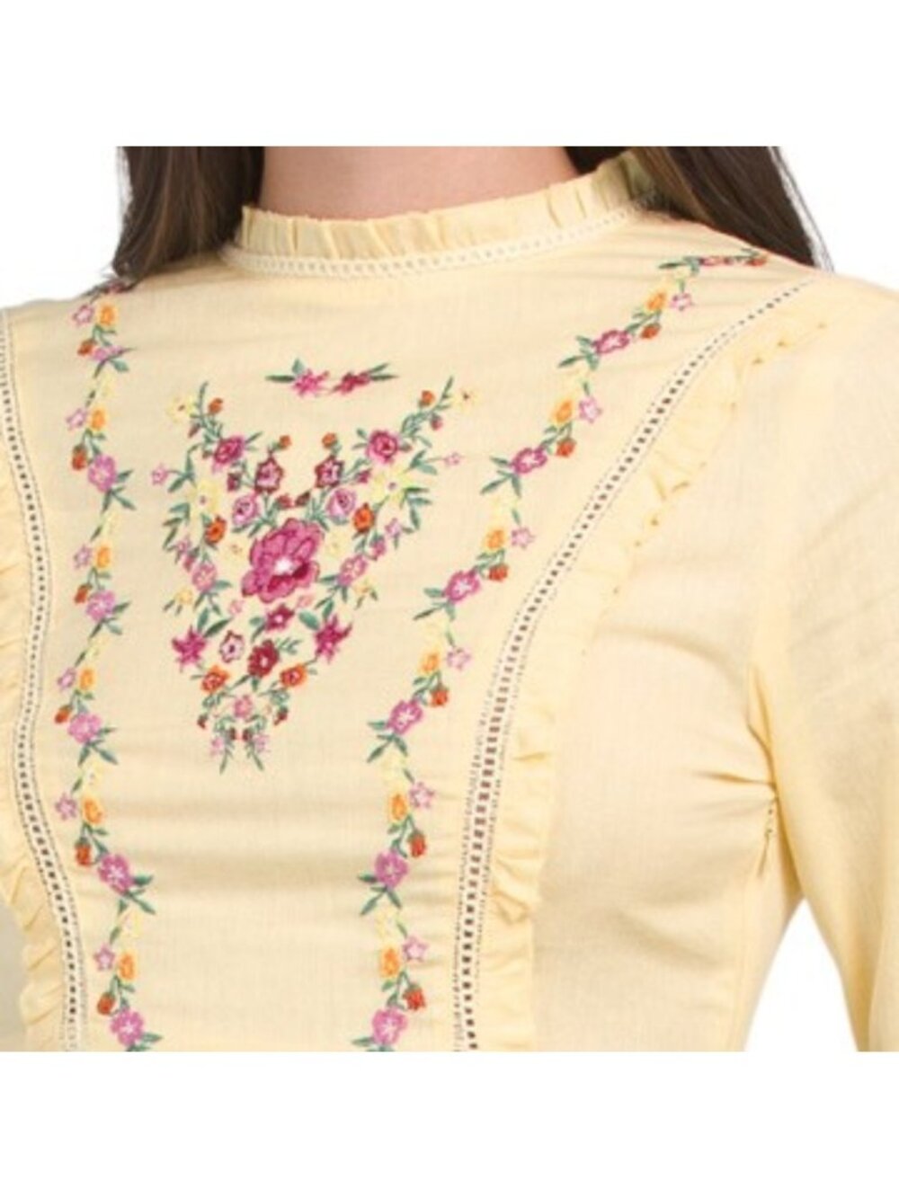 US TOGETHER Embroidered Long Sleeve Mini Dress - Picture 4 of 5
